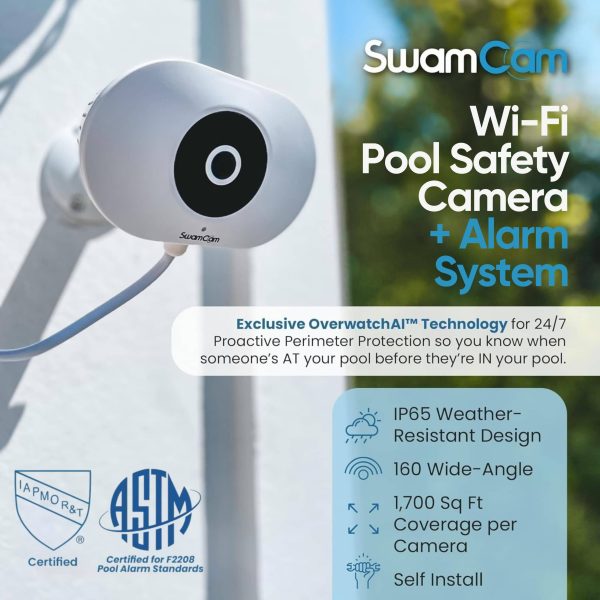 SwamCam Pool Alarm WiFi ASTM F2208 Certified Safety System-1