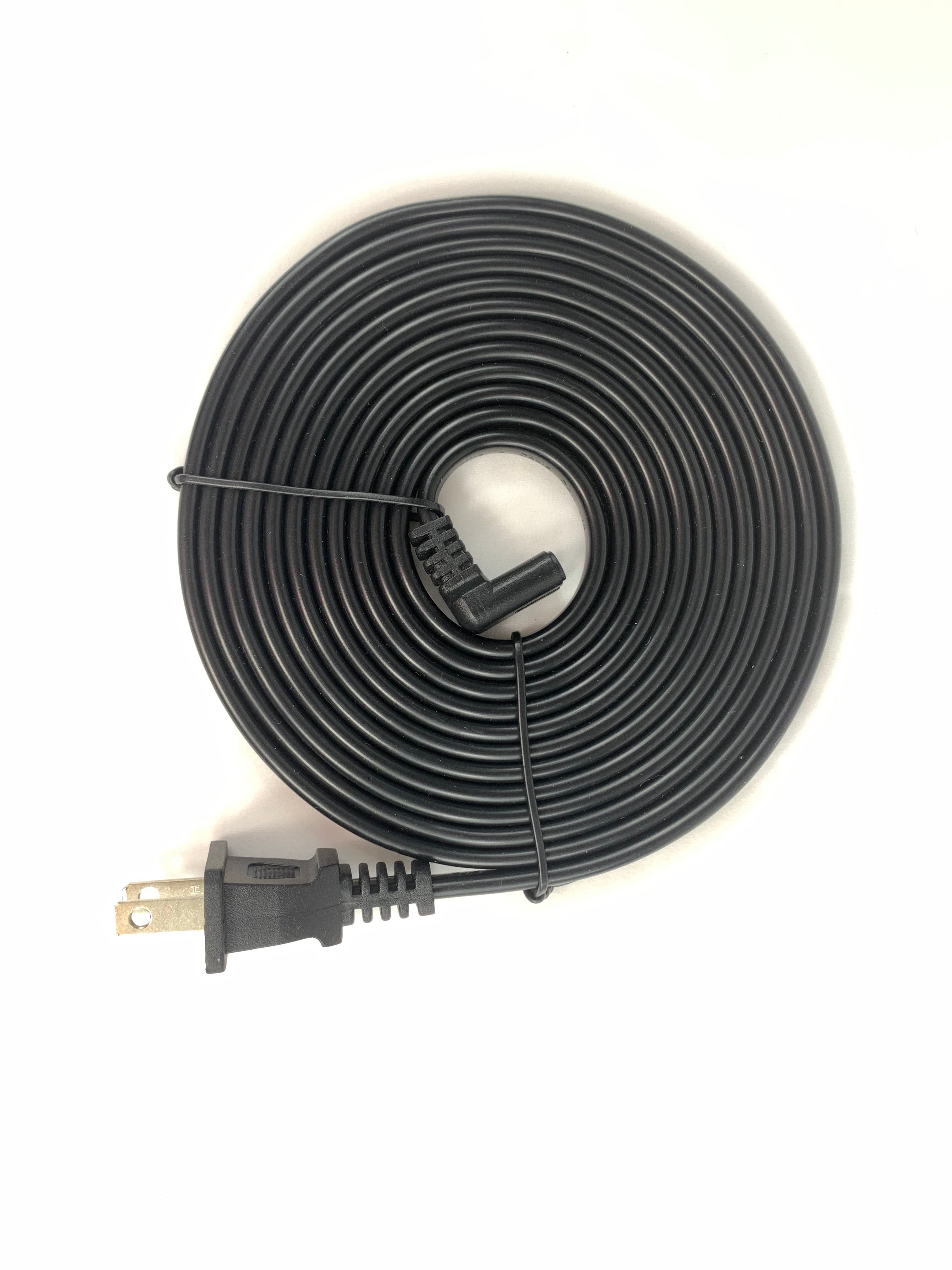 OMNIHIL 90-degree power cable connected to VIZIO D-Series TV