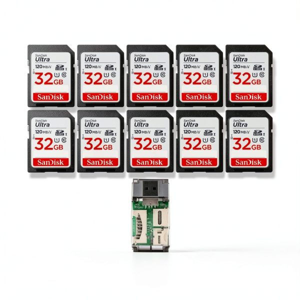 SDHC Memory Cards 32GB Bundle with USB Reader Fast Durable-0