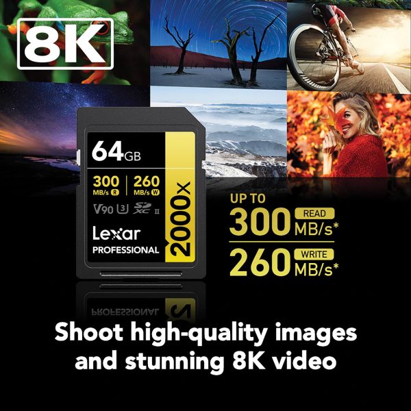 Lexar 64GB SD Card Professional 300MBps UHS-II-5