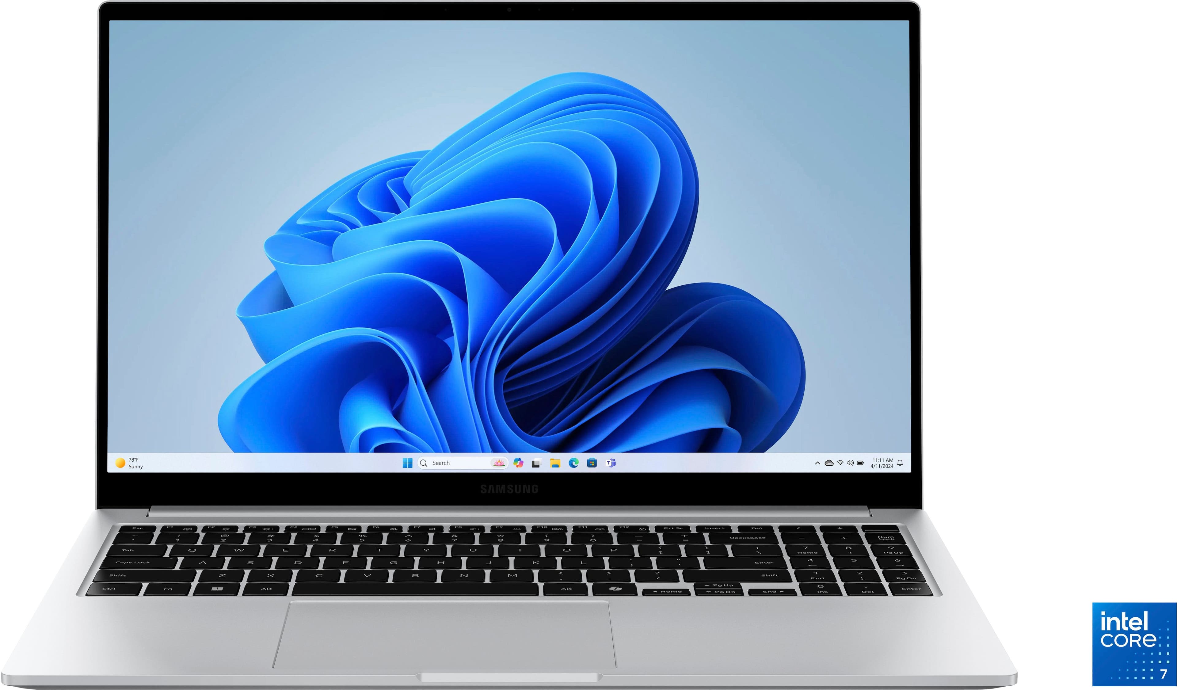 Samsung Galaxy Book4 laptop on a desk with accessories