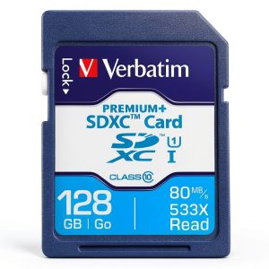 Verbatim 128GB SDXC UHS-I Flash Memory Card Premiumplus-0