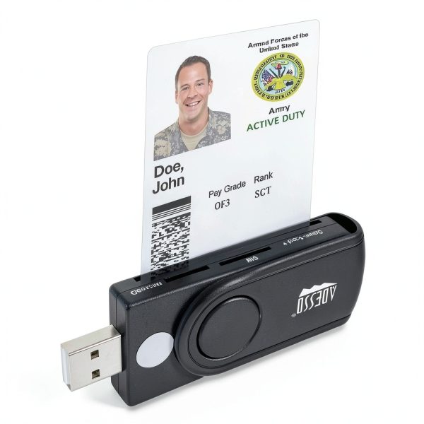 Adesso SCR200 Smart Card Reader USB CAC Government ID-1