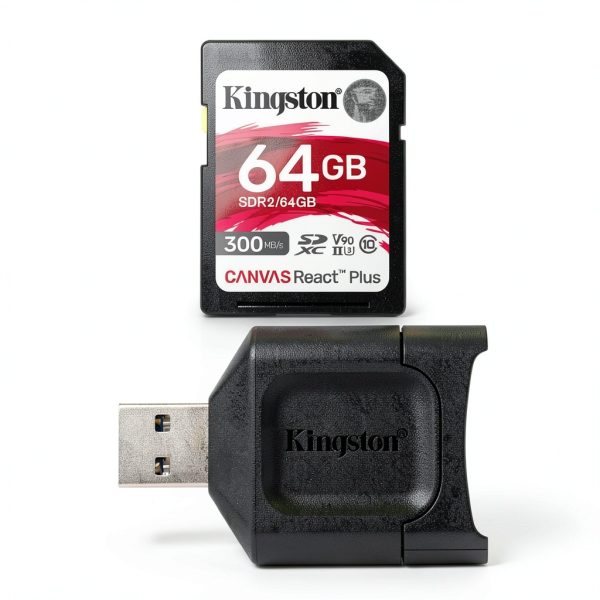 Kingston Canvas React Plus 64GB V90 SD Card Professional-0