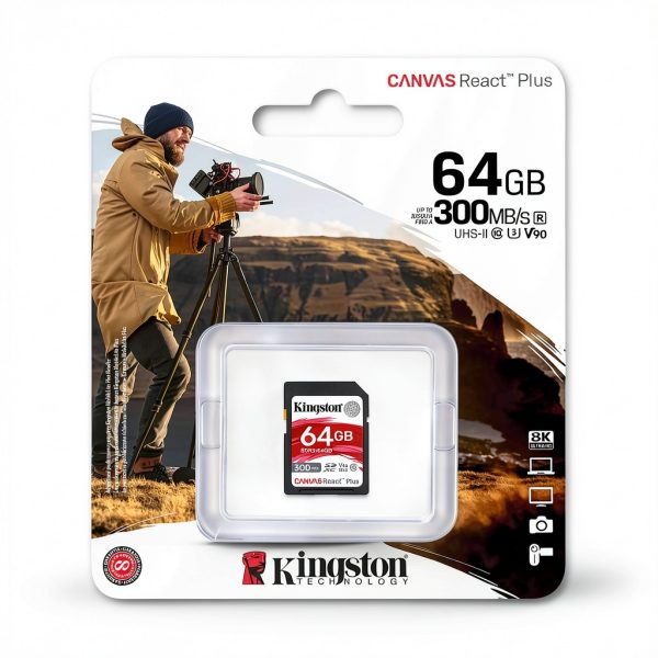 Kingston Canvas React Plus 64GB V90 SD Card Professional-2