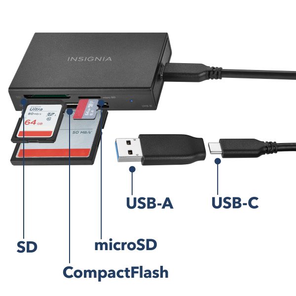 Insignia NS-CRDAC1-B USB-C Card Reader CompactFlash SD-2